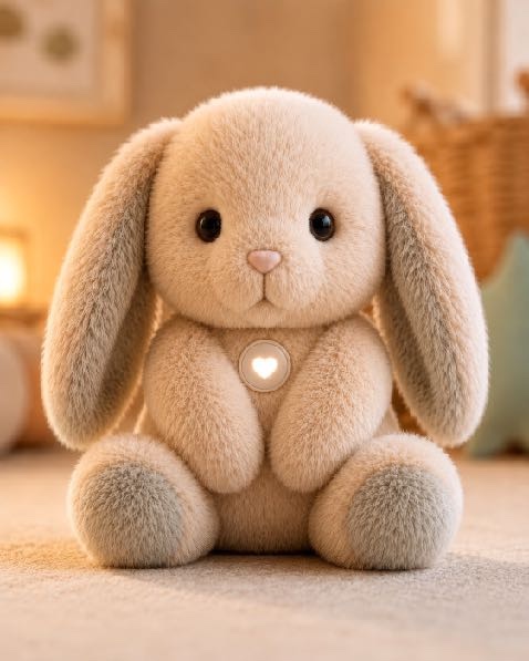 Sasa, der beige Plüsch-Hase von CooGoo mit langen Schlappohren